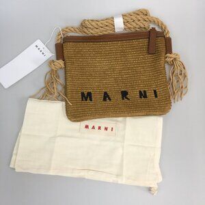 NEW MARNI Marcel woven logo shoulder bag